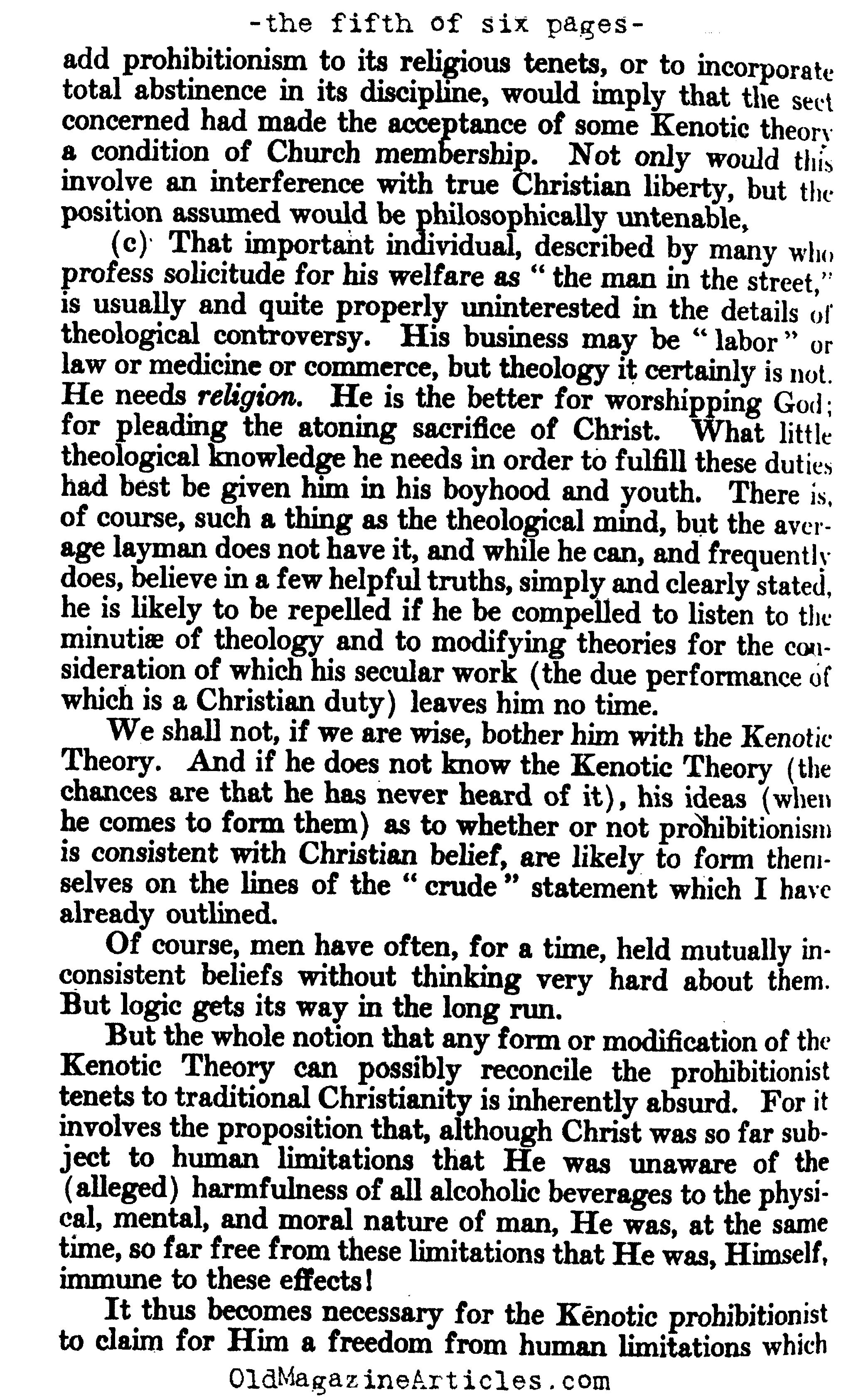 Christianity  Versus  Prohibition (The North American Review, 1918)